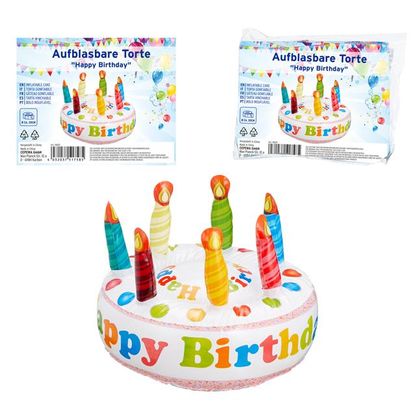 Aufblasbare Torte Happy Birthday 30cm